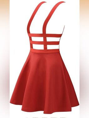 Allegra K Large Red Strappy A-Line Mini Dress- NWT